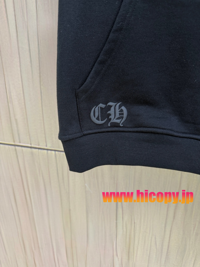 【Chrome Hearts】クロムハーツ ジップパーカー ブラック×ピンク ホースシュー＆ダガープリント 500g極厚裏起毛  稀少アイテム