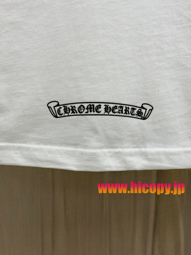 【Chrome Hearts】クロムハーツ ASPENシティ限定 ロングスリーブTシャツ ホワイト バタフライプリント 32番手双糸コットン 稀少アイテム