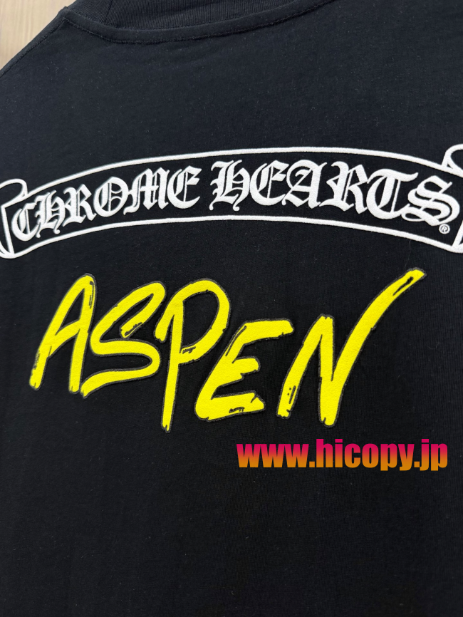 【Chrome Hearts】クロムハーツ ASPENシティ限定 ロングスリーブTシャツ ブラック バタフライプリント 32番手双糸コットン 稀少アイテム