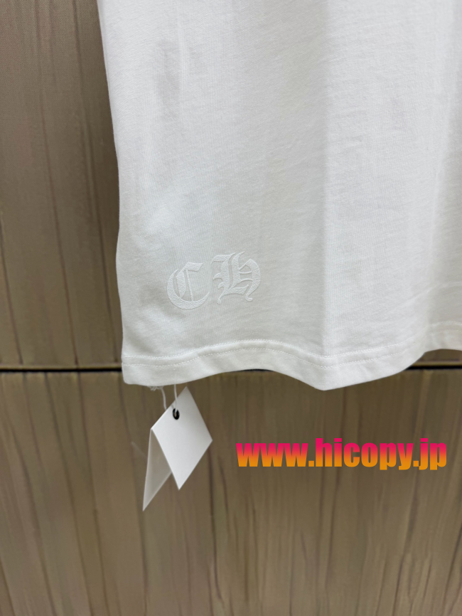 【Chrome Hearts】クロムハーツ LA限定 ロングスリーブTシャツ ホワイト グリーン藤蔓＆ソードエンブレム 32番手双糸コットン 稀少アイテム