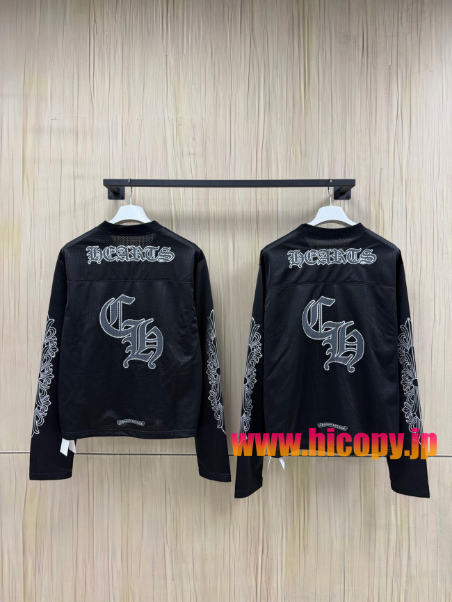 【Chrome Hearts x Matty Boy】クロムハーツ マッティボーイ コラボ アイスホッケージャージ ブラック メッシュ Vネック 240g高密速乾 稀少アイテム