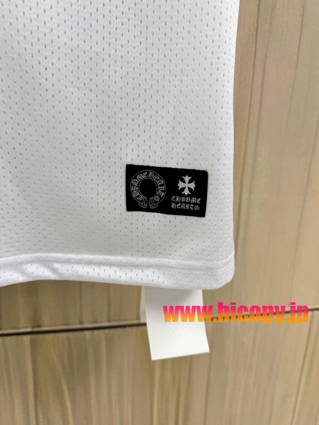 【Chrome Hearts x Matty Boy】クロムハーツ マッティボーイ コラボ アイスホッケージャージ ホワイト×ネイビー メッシュ Vネック 240g高密速乾 稀少アイテム