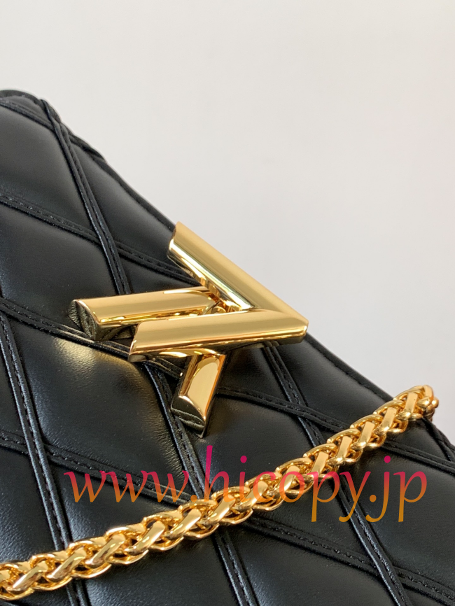 ルイ?ヴィトン Louis Vuitton M13139 Wallet On Chain Go-14 ブラック キルティングラムレザー L ツイストロック チェーンショルダーバッグ