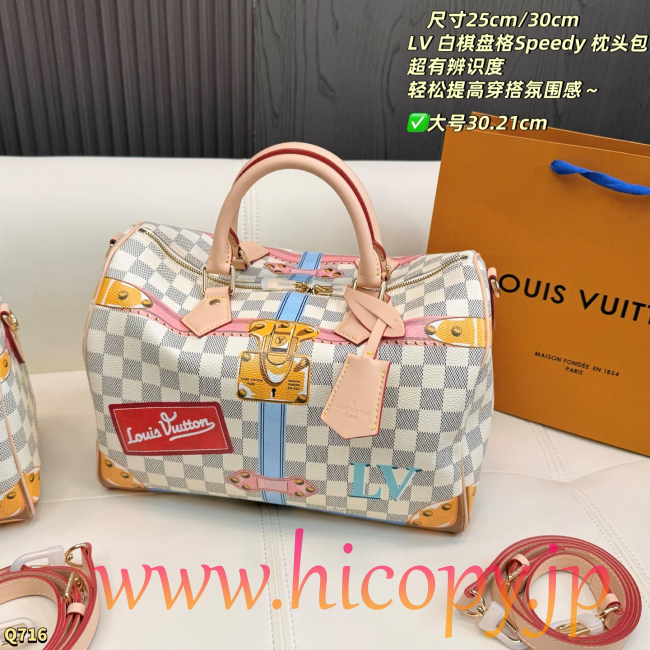 ルイ?ヴィトン Louis Vuitton Speedy ホワイトダミエ マルチカラーパッチワーク 2WAY ハンドバッグ ピロー型ボストンバッグ
