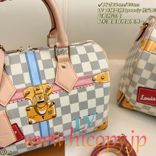 ルイ?ヴィトン Louis Vuitton Speedy ホワイトダミエ マルチカラーパッチワーク 2WAY ハンドバッグ ピロー型ボストンバッグ