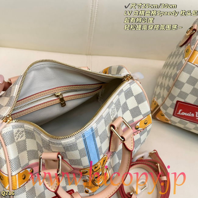 ルイ?ヴィトン Louis Vuitton Speedy ホワイトダミエ マルチカラーパッチワーク 2WAY ハンドバッグ ピロー型ボストンバッグ