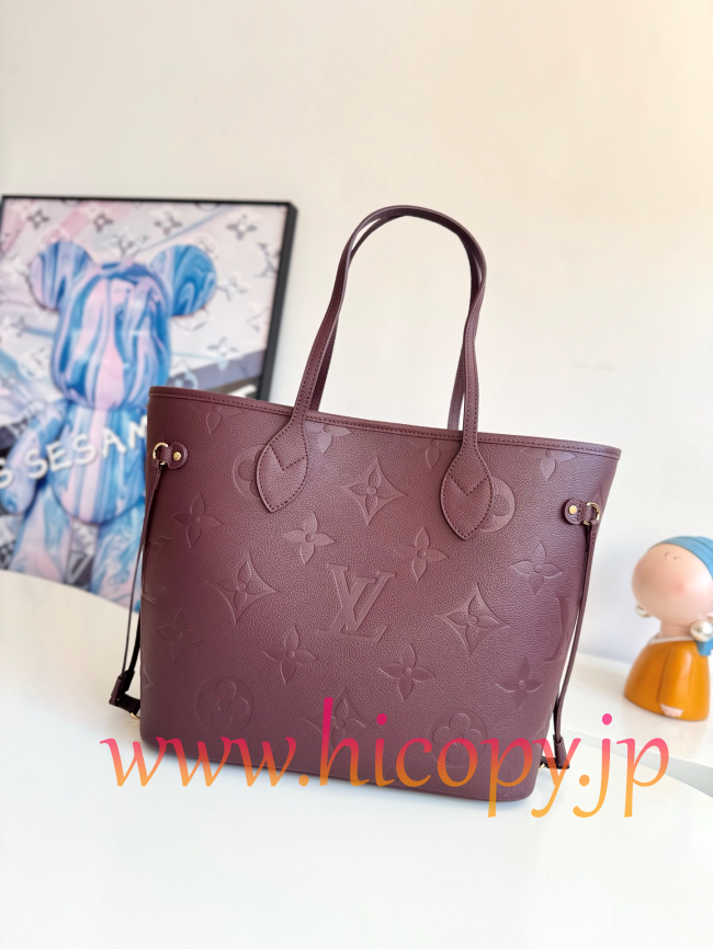 ルイ?ヴィトン Louis Vuitton M45686 Neverfull MM モノグラムアンプラント ワインレッド トートバッグ