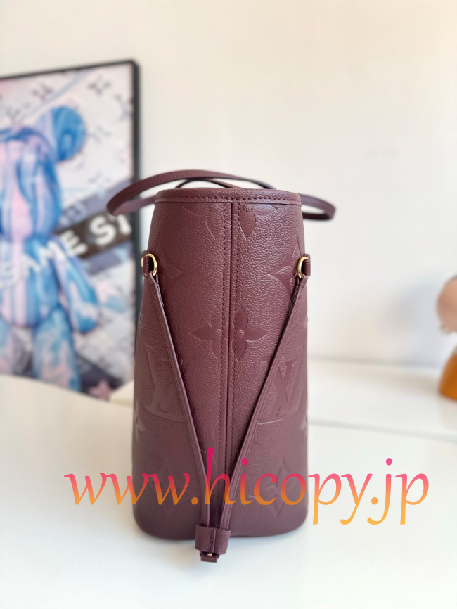 ルイ?ヴィトン Louis Vuitton M45686 Neverfull MM モノグラムアンプラント ワインレッド トートバッグ