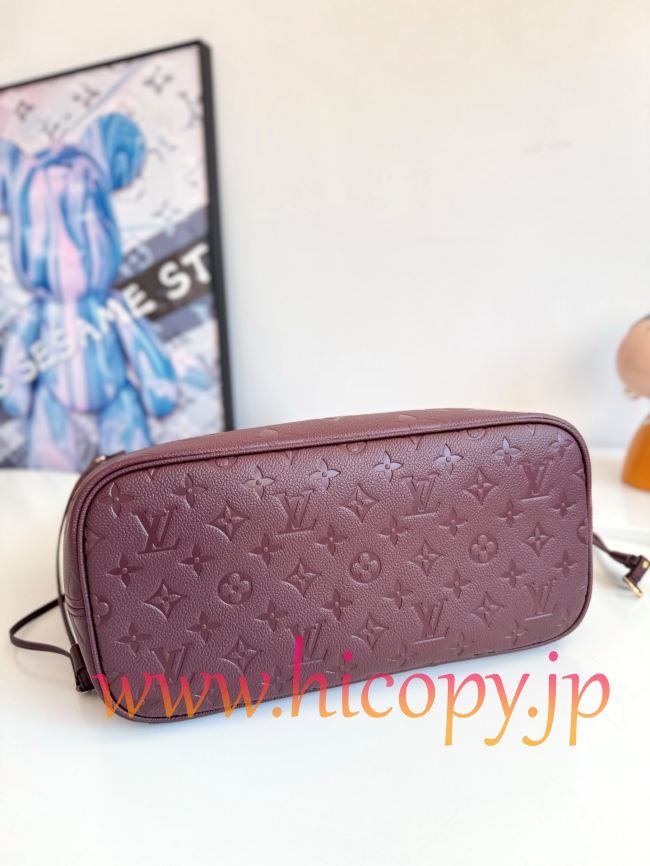 ルイ?ヴィトン Louis Vuitton M45686 Neverfull MM モノグラムアンプラント ワインレッド トートバッグ