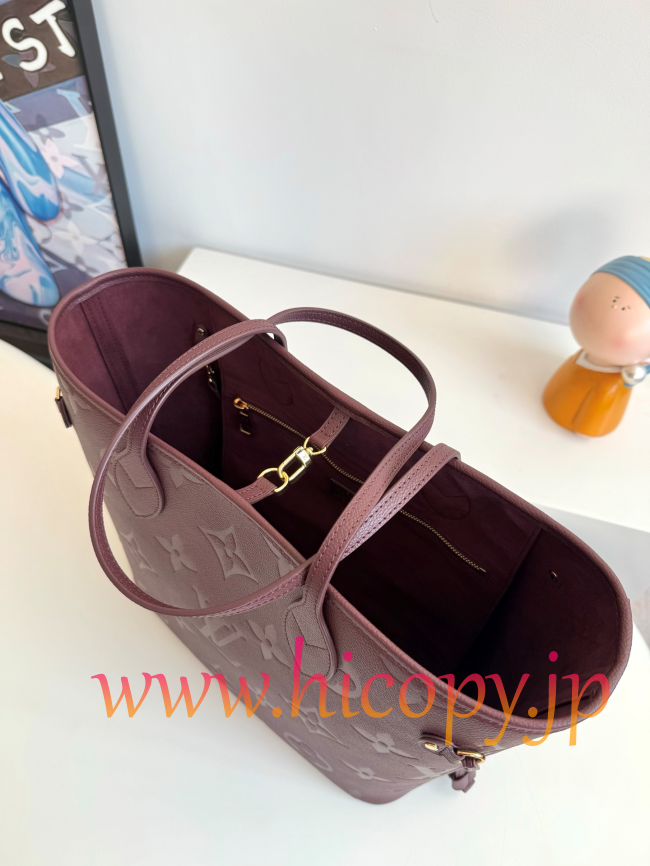 ルイ?ヴィトン Louis Vuitton M45686 Neverfull MM モノグラムアンプラント ワインレッド トートバッグ