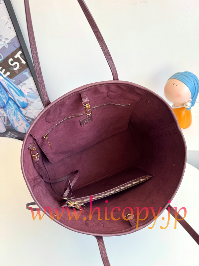 ルイ?ヴィトン Louis Vuitton M45686 Neverfull MM モノグラムアンプラント ワインレッド トートバッグ
