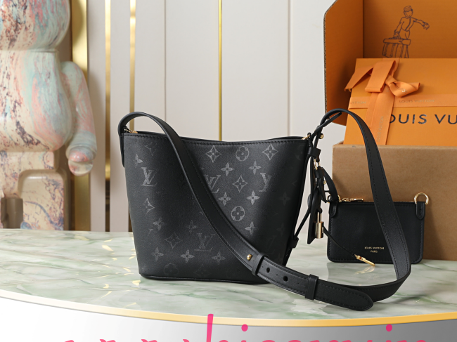 ルイ?ヴィトン Louis Vuitton All In BB M3A156 モノグラムインク ブラックシルクプリント バケットバッグ