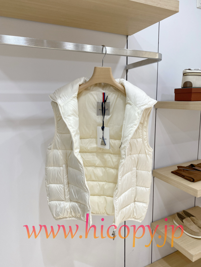 モンクレール Moncler 新作 ハイネックダウンベスト ホワイト 男女兼用 hicopymn016