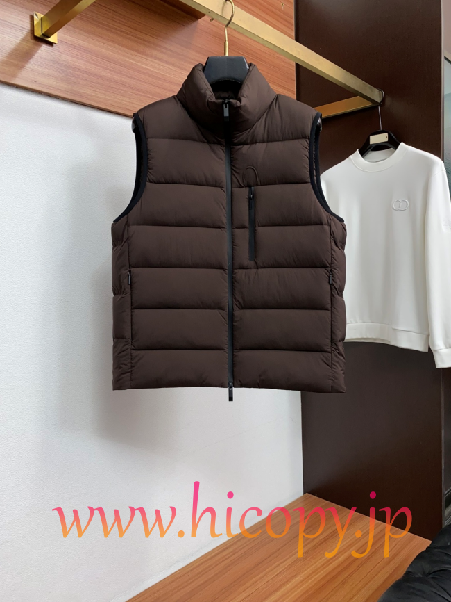 モンクレール Moncler 秋冬 メンズダウンベスト ブラウン 男女兼用 hicopymn028