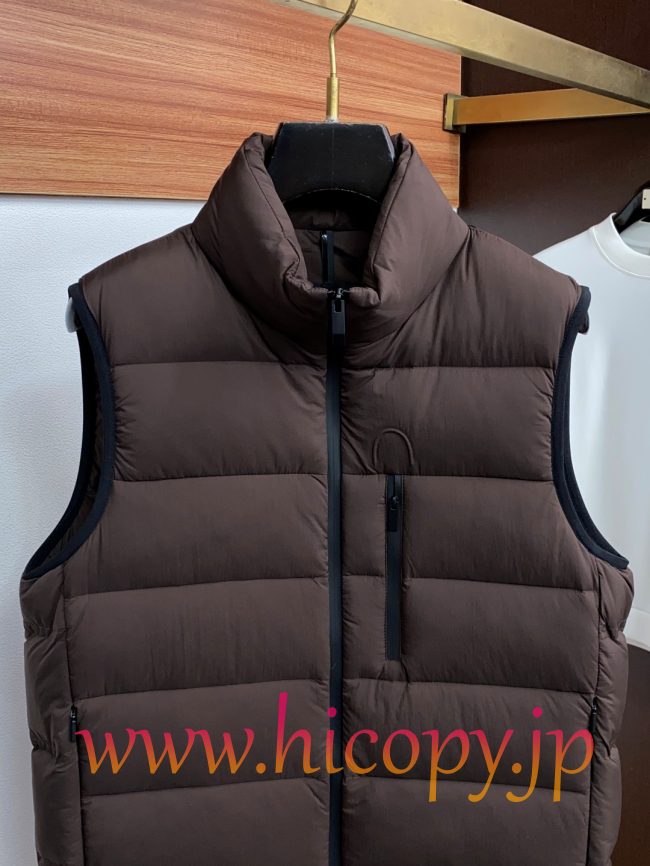 モンクレール Moncler 秋冬 メンズダウンベスト ブラウン 男女兼用 hicopymn028