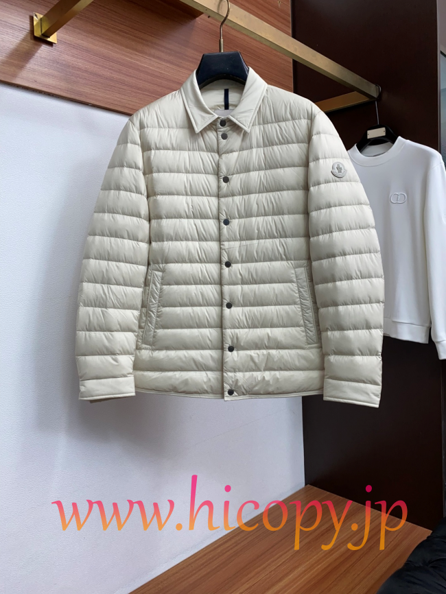 モンクレール Moncler 秋冬 メンズ 襟付きダウンジャケット ビジネス仕様 オフホワイト 男女兼用 hicopymn029