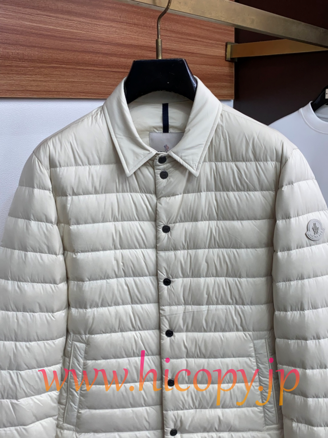 モンクレール Moncler 秋冬 メンズ 襟付きダウンジャケット ビジネス仕様 オフホワイト 男女兼用 hicopymn029