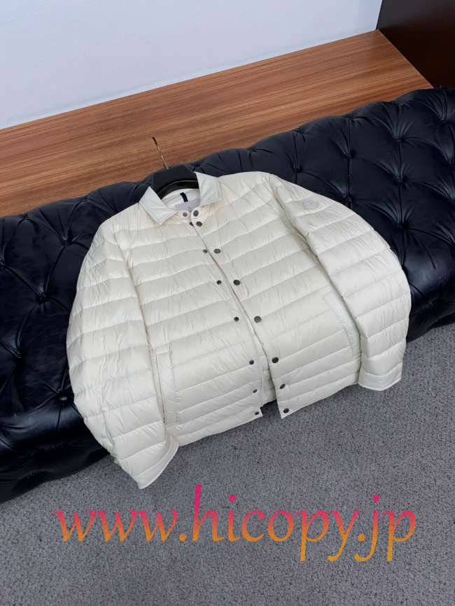 モンクレール Moncler 秋冬 メンズ 襟付きダウンジャケット ビジネス仕様 オフホワイト 男女兼用 hicopymn029