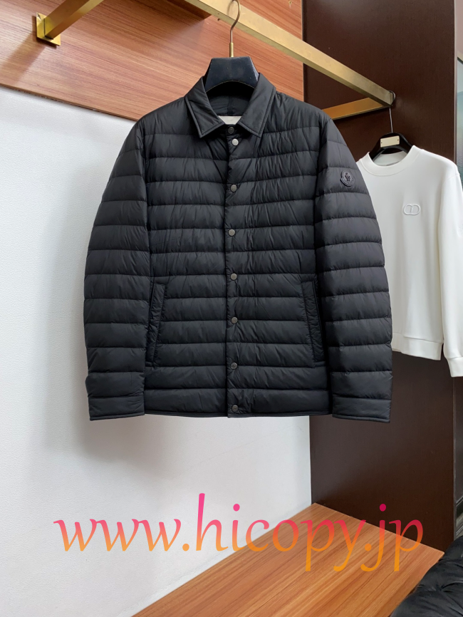 モンクレール Moncler 秋冬 メンズ ビジネス向け襟付きダウンジャケット ブラック 男女兼用 hicopymn030
