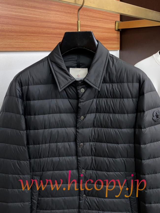モンクレール Moncler 秋冬 メンズ ビジネス向け襟付きダウンジャケット ブラック 男女兼用 hicopymn030