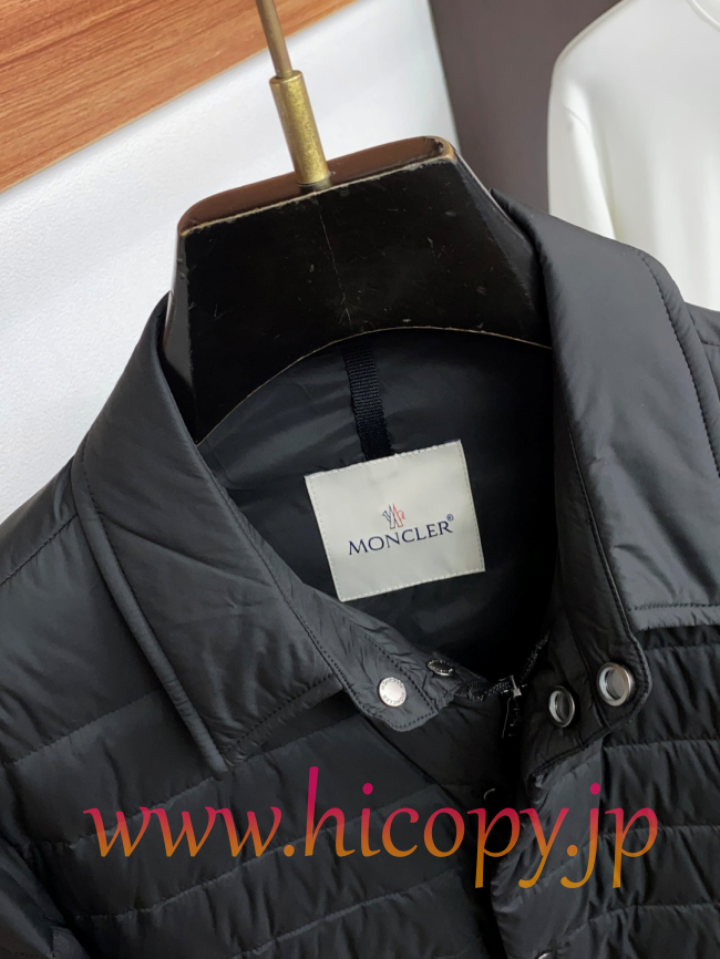 モンクレール Moncler 秋冬 メンズ ビジネス向け襟付きダウンジャケット ブラック 男女兼用 hicopymn030