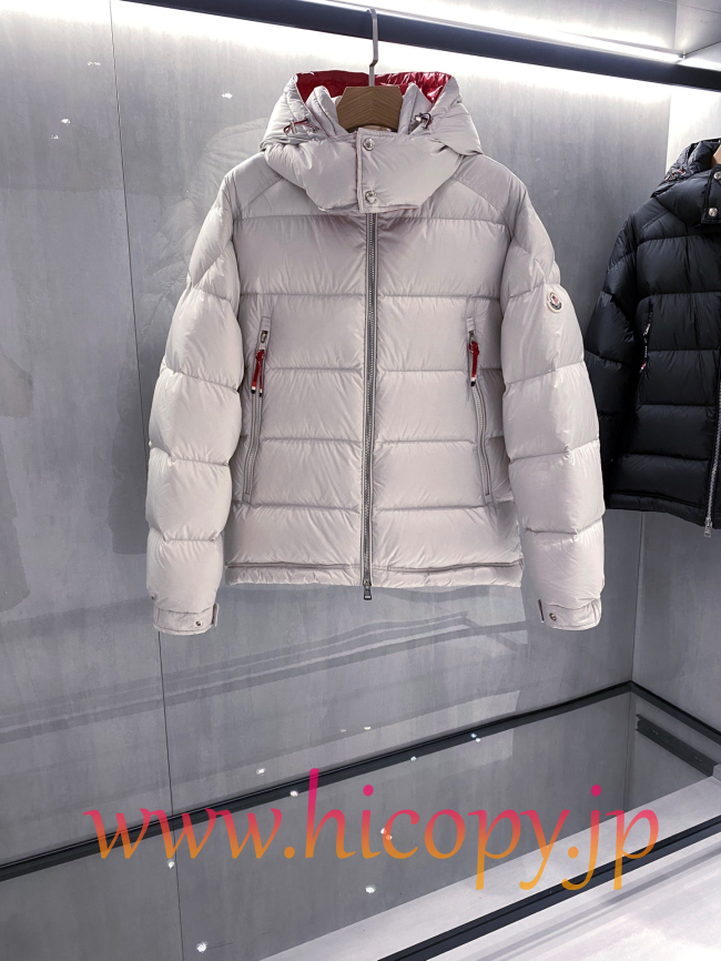 モンクレール Moncler 配色フード付きダウンジャケット ユニセックス オフホワイト hicopymn032