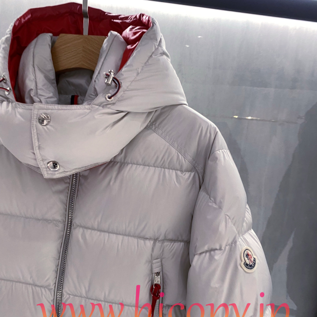 モンクレール Moncler 配色フード付きダウンジャケット ユニセックス オフホワイト hicopymn032