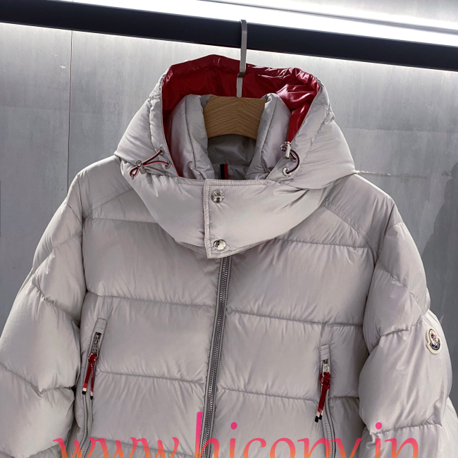 モンクレール Moncler 配色フード付きダウンジャケット ユニセックス オフホワイト hicopymn032