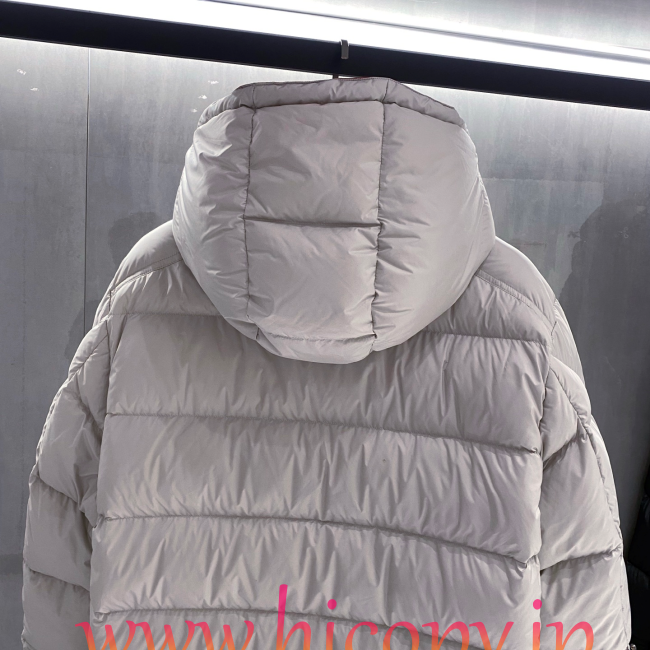 モンクレール Moncler 配色フード付きダウンジャケット ユニセックス オフホワイト hicopymn032