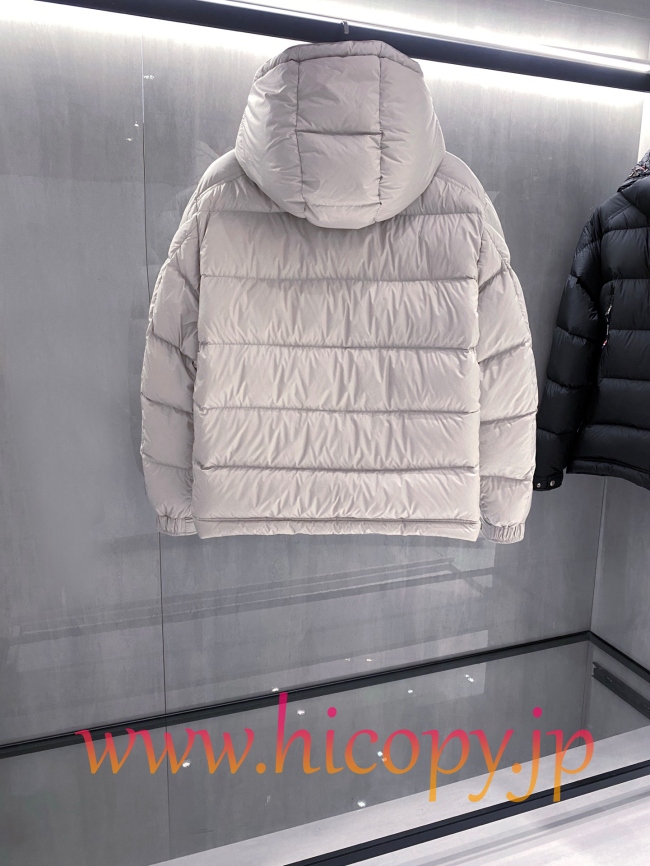 モンクレール Moncler 配色フード付きダウンジャケット ユニセックス オフホワイト hicopymn032