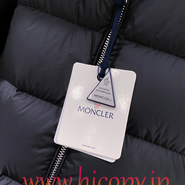 モンクレール Moncler 配色フード付きダウンジャケット ユニセックス ブラック hicopymn034