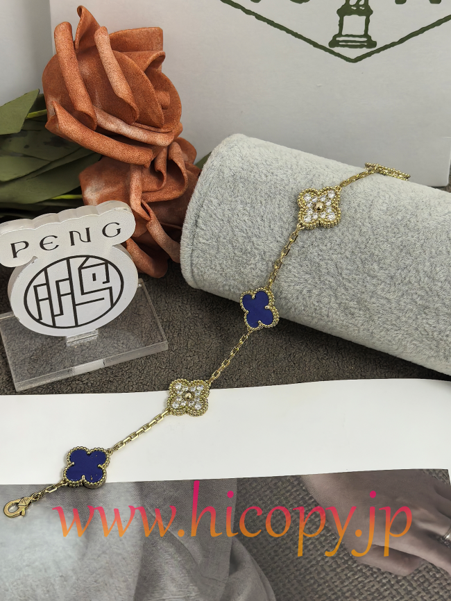 【Van Cleef & Arpels】ヴァンクリーフ＆アーペル アルハンブラ 5モティーフ ブレスレット ラピスラズリ＆ダイヤモンド ゴールド 新P1対版級