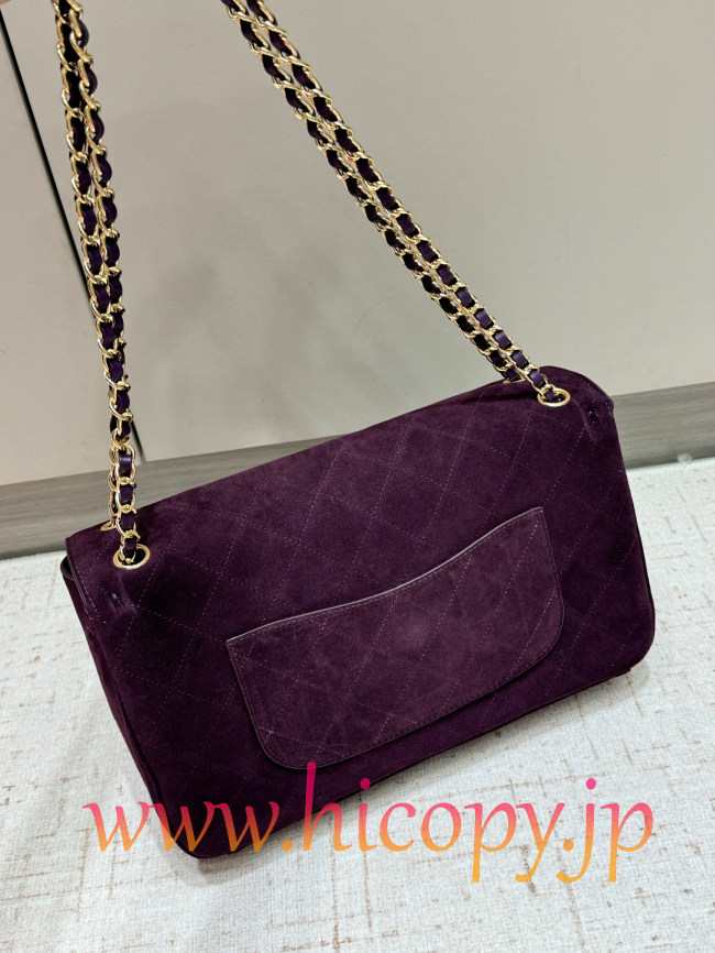 【CHANEL】シャネル 26S クラシックフラップ スモール スエード ディープパープル ゴールド金具 (公式型番: AS3211B04900C9011)