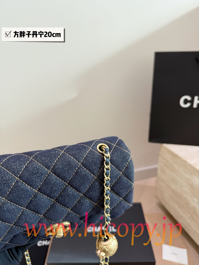 【CHANEL】シャネル クラシック フラップ ミニ デニム ゴールドボール チェーン ショルダーバッグ (公式型番: AS1912B04900CXXXX)