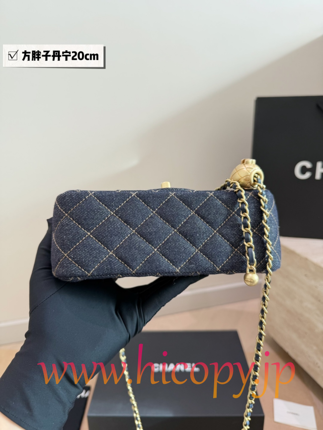 【CHANEL】シャネル クラシック フラップ ミニ デニム ゴールドボール チェーン ショルダーバッグ (公式型番: AS1912B04900CXXXX)