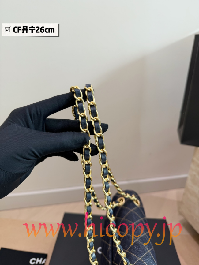 【CHANEL】シャネル クラシック フラップ バッグ ミディアム デニム ゴールド金具 チェーンストラップ (公式型番: AS2516B04900CXXXX)