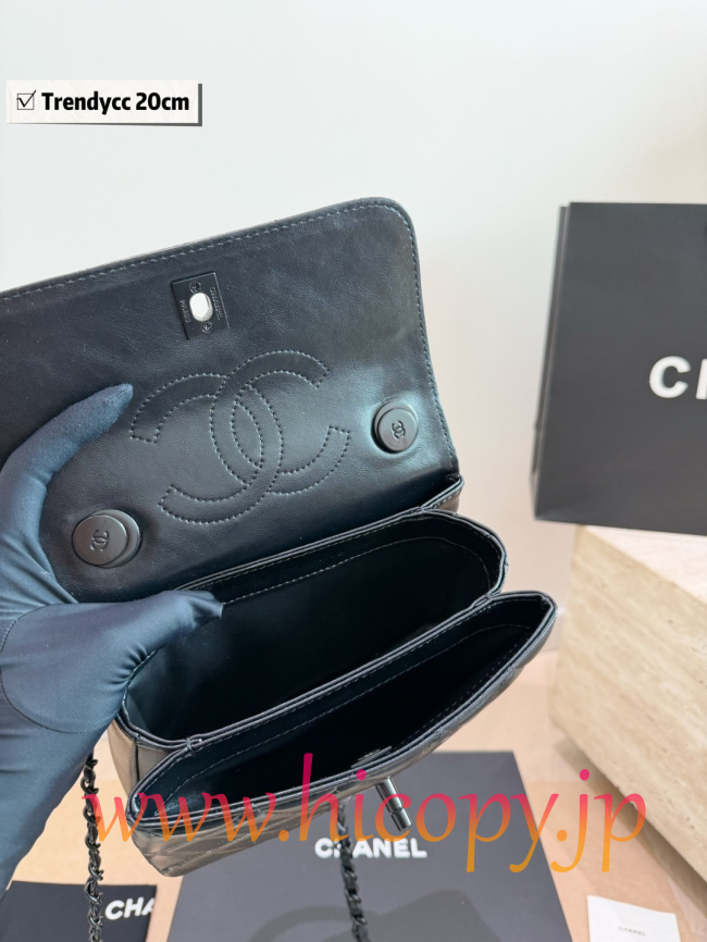 【CHANEL】シャネル トレンドCC ハンドバッグ ソーブラック キルティング レザー 2WAY (公式型番: AS2014B04900C3947)
