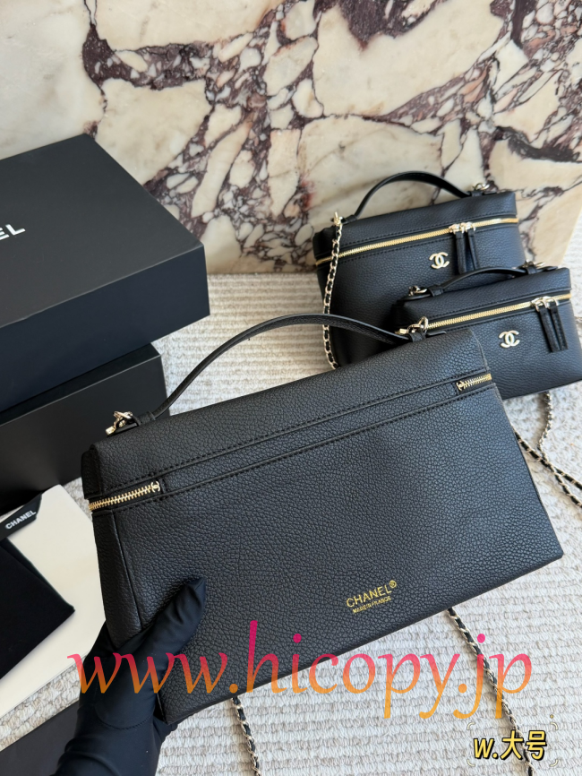【CHANEL】シャネル 26C アップデート チェーン ウォレット オン チェーン (WOC) / ショルダーバッグ ソーブラック 顆粒牛革 ゴールド金具 3サイズ展開 (公式型番: AS2512B04900C3947)