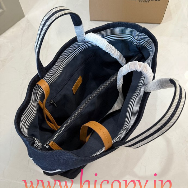 【CHANEL】シャネル ヴィンテージ キャンバス トートバッグ ラージ ネイビー×ホワイト ボーダー CCロゴ 36cm 2WAY (公式型番: VINTAGE-CC-TOTE-LARGE-NAVY-WHITE-36CM)