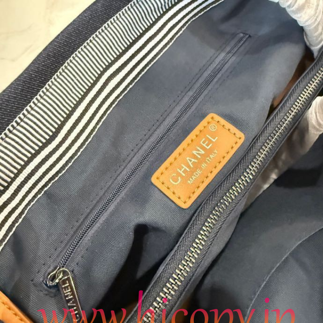 【CHANEL】シャネル ヴィンテージ キャンバス トートバッグ ラージ ネイビー×ホワイト ボーダー CCロゴ 36cm 2WAY (公式型番: VINTAGE-CC-TOTE-LARGE-NAVY-WHITE-36CM)