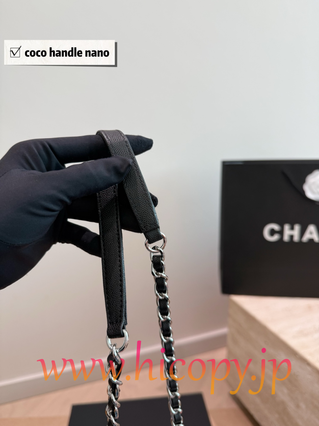 【CHANEL】シャネル ココ ハンドル ナノ ブラック グレインカーフスキン ゴールド金具 キルティング 3WAY (公式型番: CHANEL-COCO-HANDLE-NANO-BLACK-GOLD-20CM)