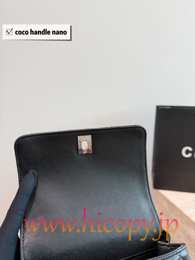 【CHANEL】シャネル ココ ハンドル ナノ ブラック グレインカーフスキン ゴールド金具 キルティング 3WAY (公式型番: CHANEL-COCO-HANDLE-NANO-BLACK-GOLD-20CM)
