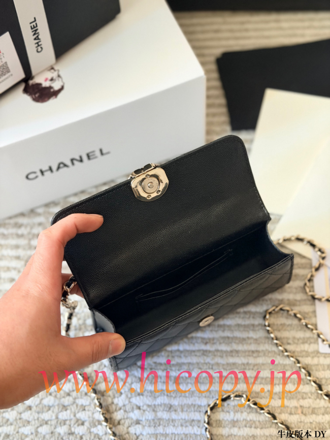 【CHANEL】シャネル 25S ハンドル Kelly WOC ブラック キャビアスキン ゴールド金具 オープンワークハンドル 2WAY (公式型番: CHANEL-25S-HANDLE-KELLY-WOC-BLACK-GOLD-19CM)