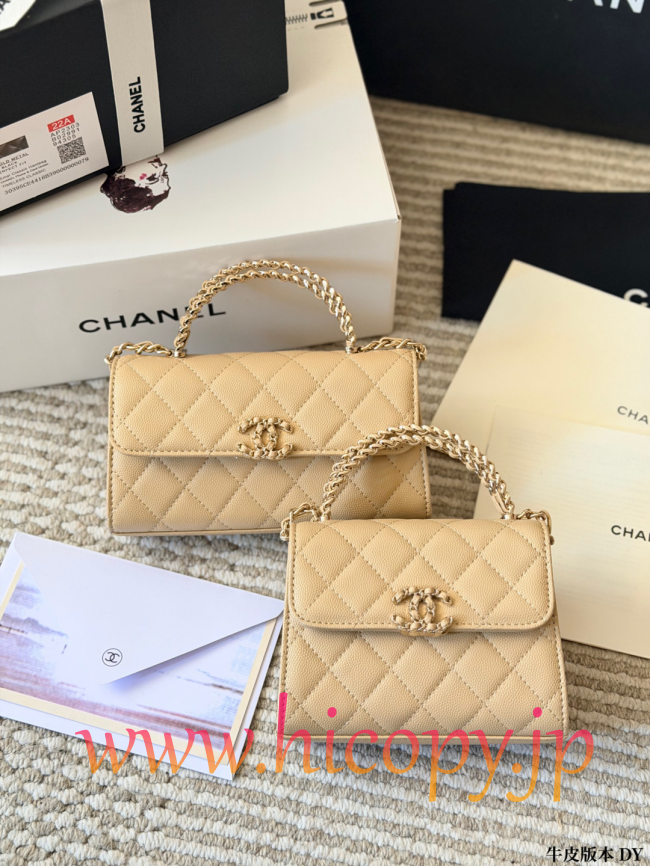 【CHANEL】シャネル 25S ハンドル Kelly WOC ベージュ キャビアスキン ゴールド金具 オープンワークハンドル 2WAY (公式型番: CHANEL-25S-HANDLE-KELLY-WOC-BEIGE-GOLD-19CM)