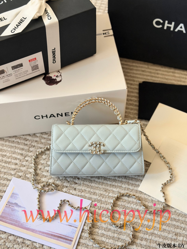 【CHANEL】シャネル 25S ハンドル Kelly WOC ベージュ キャビアスキン ゴールド金具 オープンワークハンドル 2WAY (公式型番: CHANEL-25S-HANDLE-KELLY-WOC-BEIGE-GOLD-19CM)