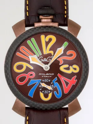 ガガミラノ マニュアル 48mm 手巻き 5016.5 ダークブラウン皮