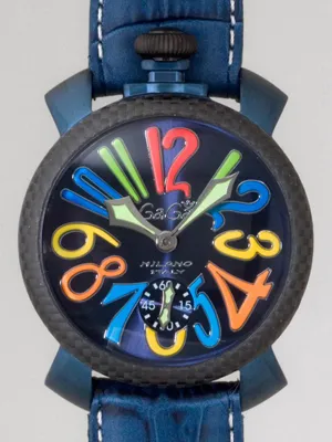ガガミラノ マニュアル 48mm 手巻き 5016.4 ブルー皮