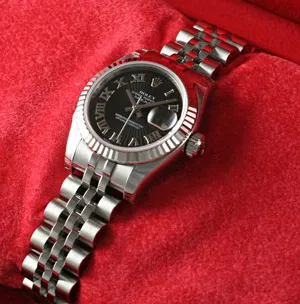 ロレックス 179174 レディース デイトジャスト ROLEX 黒サンビームローマ