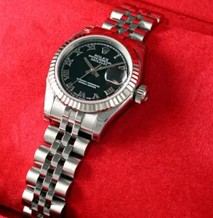 ロレックス 179174 レディース デイトジャスト ROLEX 黒ローマ