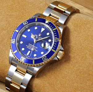 ロレックス サブマリーナ デイト コンビ 青 ROLEX 16613 18KYG針